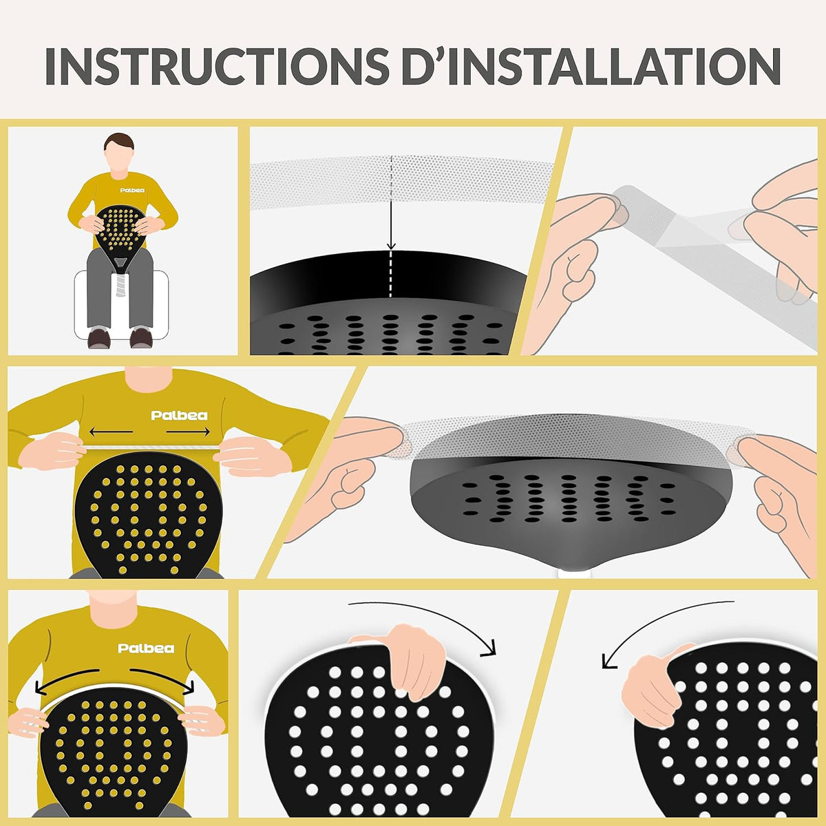 Palbea Protection pour Raquette de Padel - Paquet de 2 pièces. - NO-AD